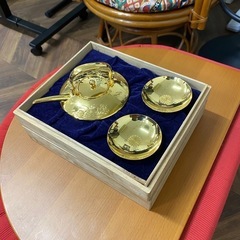 521 急須 金杯 酒器セット 24KGP