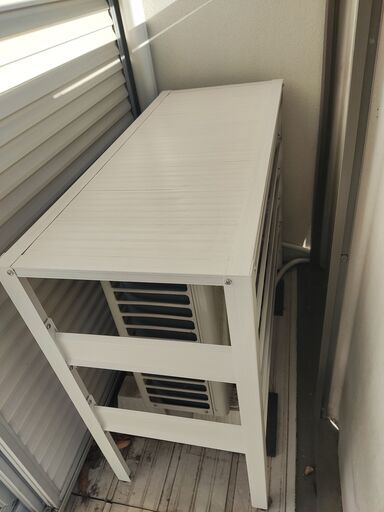 木目調 エアコン 室外機カバー (ラック) アルミ製 KB-90 (日除け, 雨, 雪)