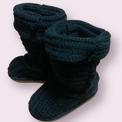 Le moir 黒 ニット編み込み ブーツ キッズ　13cm レモールの画像