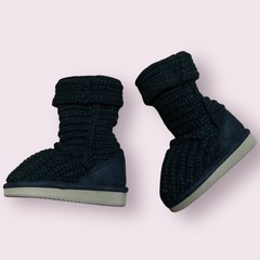 Le moir 黒 ニット編み込み ブーツ キッズ　13cm レモール