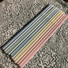 （工作などに）　カラフルプラスチックストロー　11本の画像