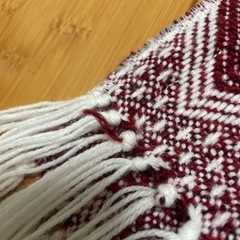 ペルーで購入　ストール　マフラー　落ち着いた赤色の画像