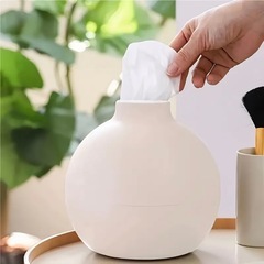 1.新品　ティッシュボックス　ラウンド　壺形　ポット　オブジェ　...