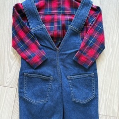 シャツ　オーバーオール　セット　95の画像