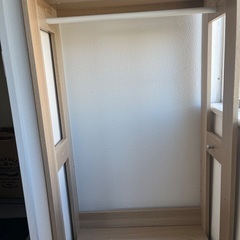Iris Oyama KWR-1260 Wooden Wardrobe Width 60 x Depth 32 x Height 120cm Naturalの画像