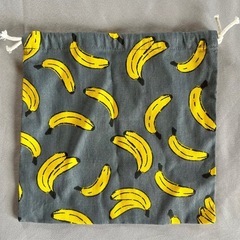 巾着袋　バナナ柄 ミニバッグ　プレゼントなどの画像