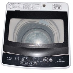 【美品‼️最終値下げ】AQUA 洗濯機 5.0kg 2021年製　ホワイト ガラス蓋の画像