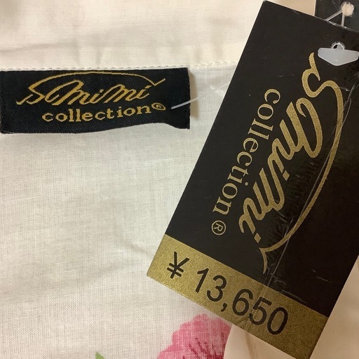 未着用　Smimicollection インド製　花柄シャツ 五分袖　Aライン