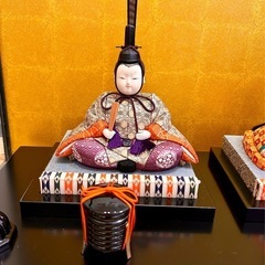 ♡アンティーク物　雛人形　江戸木目人形　ガラスケース入り♡の画像