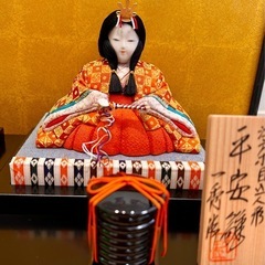 ♡アンティーク物　雛人形　江戸木目人形　ガラスケース入り♡の画像