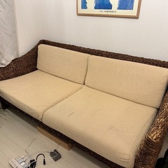 アジアン家具　ウォーターヒヤシンス　 ソファ　3人がけ の画像