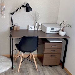 2点セット　デスク　勉強机　デスクライト　木製