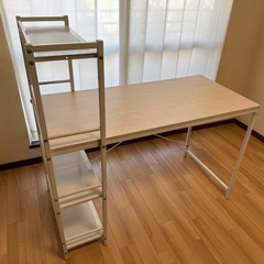 山善ラック付きデスク