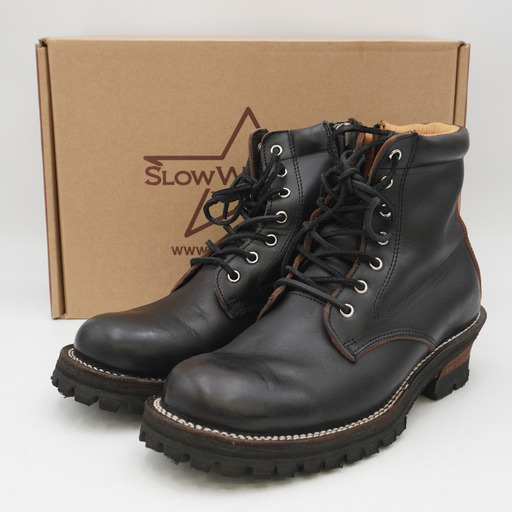 Slow Wear Lion SWL ブーツ クロムエクセルレザープレーンMIDブーツ 6E 24.0～24.5cm US6 BLACK/CE OB-8593H