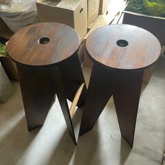 カウンターチェア　バー　ハイスツール　木製　　2脚セット