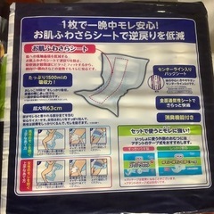 【未開封】アテント 大人用おむつ 夜1枚安心パッド 10回 16枚:（1パック×16枚入）エリエール 大王製紙の画像