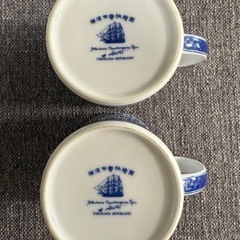 【お取引決定】横浜増田窯 横濱南蛮絵図 角鉢・帆船 お皿 食器　コップ マグカップの画像