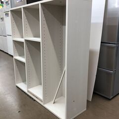 【中古品】棚　フリーラック　白色　高さ106㎝　横106㎝　奥行30㎝の画像