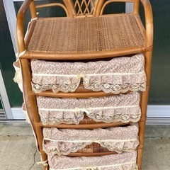脱衣所収納　ラタン　籐家具 収納家具 キャビネット