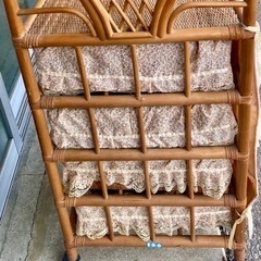 脱衣所収納　ラタン　籐家具 収納家具 キャビネットの画像