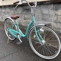 【26インチ自転車】LEDオートライト付　リヤタイヤ、前カゴ新品❗️BAA認定車❗️若林自転車　膳所店　SALE中❗️の画像