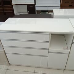 ☆ジモティ割あり☆ NITORI レンジ台 ホワイト H96×D48×W90 尊 クリーニング