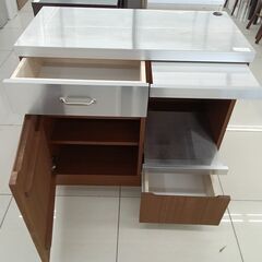 ☆ジモティ割あり☆ UNICO レンジ台 ブラウン H86×D45×W90.5 クリーニング済み HJ5902 (リユース日立店)  日立の収納家具《食器棚、キッチン収納》の中古あげます・譲ります｜ジモティーで不用品の処分
