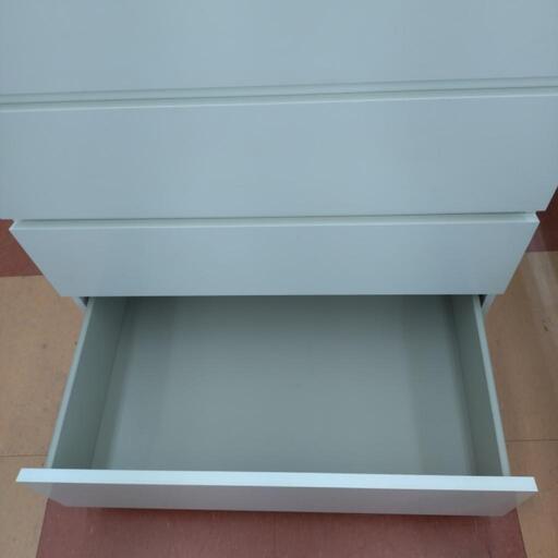 クラッシック調チェスト/収納棚/【幅60㎝】4段 ホワイト 木製/桐 隙間収納 軽量 【完成品】 チェスト・たんす アンティークホワイト(白)
