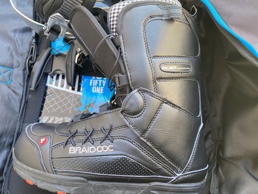 メンズスノーボードセット151cm スノーボード板/ビンディング/ケース2