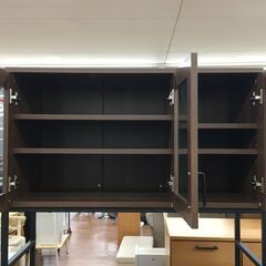 食器棚３枚扉ブラウン使用感あり３枚扉のうち２枚ガラス扉 (ビックバン帯広柏林台) 柏林台の収納家具《食器棚、キッチン収納》の中古あげます・譲ります｜ ジモティーで不用品の処分