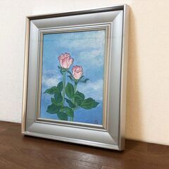 薔薇真作 作者不明 壁アート ばら油彩画リビングルーム装飾 シル...