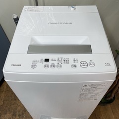 R721 ☀️ 2022年製の高年式♪ TOSHIBA 洗濯機 （4.5㎏） AW-45M9 ⭐ 動作確認済 ⭐ クリーニング済の画像