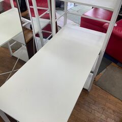 リサイクルショップどりーむ鹿大前店　No893 PCデスク　サイドラック付き♪　白色でオシャレ♪の画像