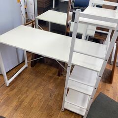 リサイクルショップどりーむ鹿大前店　No893 PCデスク　サイドラック付き♪　白色でオシャレ♪の画像