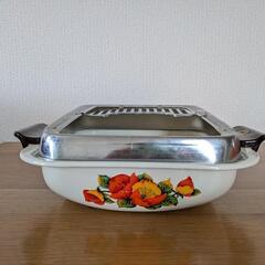 レトロ　天ぷら用鍋　ホーロー鍋