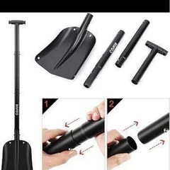 新品⭐️ スノーシャベル 車載スコップ 最長110cm アルミ合金 雪かき 除雪　ブラックの画像