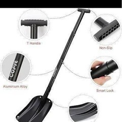 新品⭐️ スノーシャベル 車載スコップ 最長110cm アルミ合金 雪かき 除雪　ブラックの画像