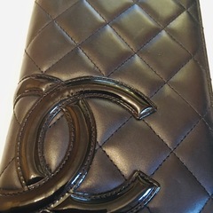 美品　CHANEL シャネル カンボンライン 二つ折り長財布 ピンク×黒　ブランド　A26717の画像