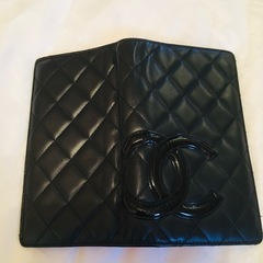 美品　CHANEL シャネル カンボンライン 二つ折り長財布 ピンク×黒　ブランド　A26717の画像