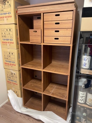 無印良品 スタッキングシェルフ 2段 ウォールナット材 幅42×奥行28.5×高さ81.5cm 良品計画 - アスクル