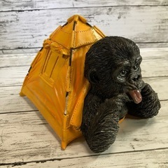 スパイス　レジン製ゴリラ　置物　オブジェ　黄色テント　キャンプ　難ありの画像
