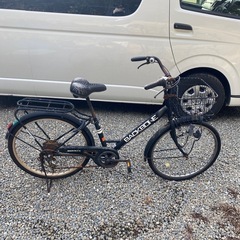 26インチ　ブラック　黒　自転車　学生自転車　　ギア付きの画像
