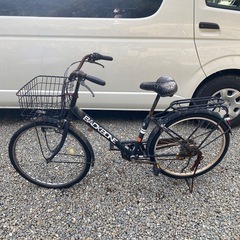 中古　26インチ　ヤマハPAS　電動アシスト自転車　３段変速　黒