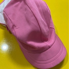 No.E27 帽子　カラー帽子　ピンク　白　日除け付き　保育園　...