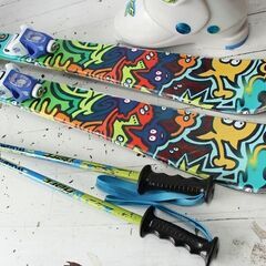 お引取り限定 BXB カービングスキー4点セット 板118cm ブーツ21.0cm-22.0cmの画像