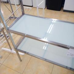 新生活応援セール！★ジモティ割あり★  ガラスラック シルバー H185×D40×W96 クリーニング済み OJ7931の画像