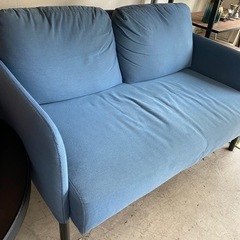 8098 IKEA ソファ 2Pソファ ブルー 青 ブラック 黒 大きめ シンプル おしゃれ 幅1200mm × 奥行720mm の画像