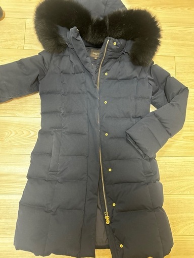 Demi-Luxe BEAMS ファー付きネイビー ダウン34 ダウン90%！