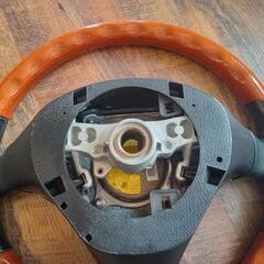 ダイハツ 純正 オプション L650S ミラジーノ MOMO モモ ウッド レザー コンビ ステアリング ハンドル の画像