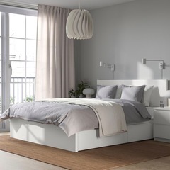 MALM マルム ベッドフレーム, ブラックブラウン/ルーローイ, 140x200 cm - IKEA